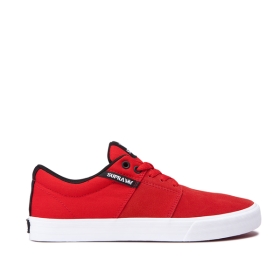 Mens Supra Low Top Shoes STACKS II VULC Risk Red/white | AU-79007